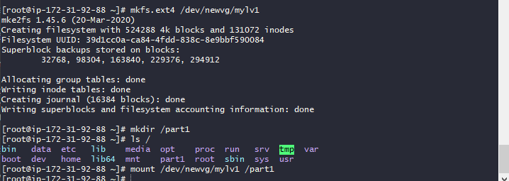 Partition mounted on /part1