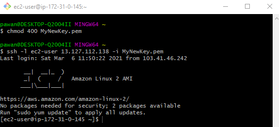 Connection to EC2 Instance using SSH